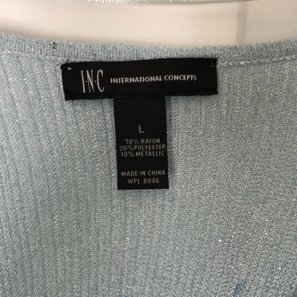 Blue sparkle cold shoulder blouse - Picture 3 of 4